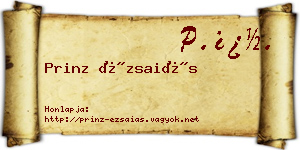 Prinz Ézsaiás névjegykártya